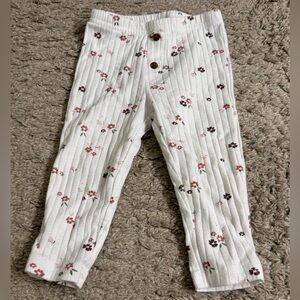 simple joys by Carter’s white Floral button detail Kids leggings - 12 months
